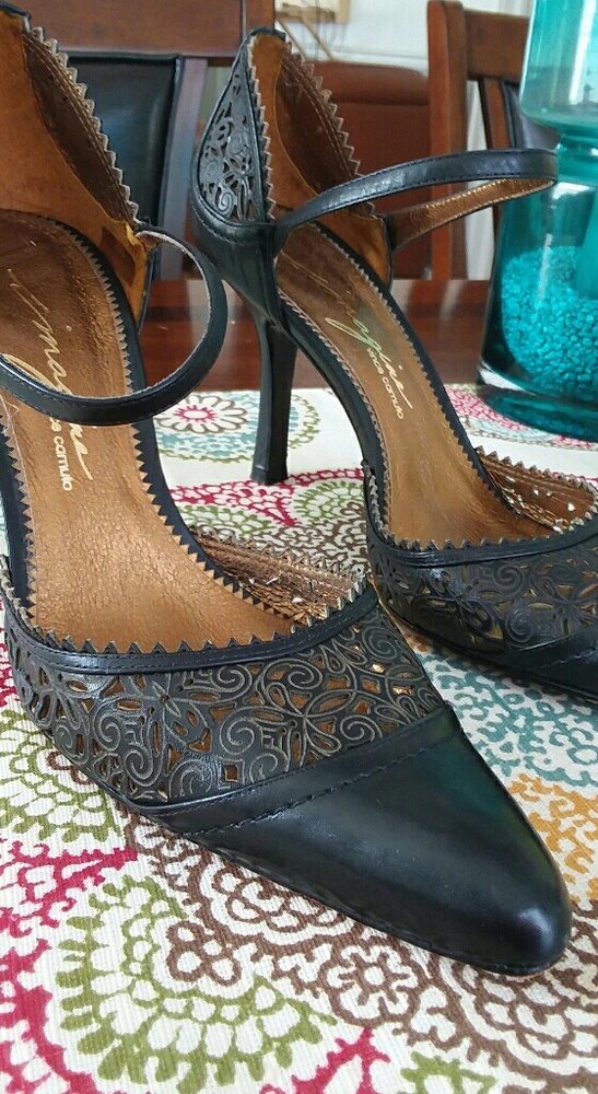 Vince Camuto Imagine Black Leather Heels 7